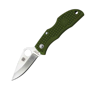 Spyderco Ladybug 3 Signature Knife with 1.9" VG-10 Steel Blade and Lightweight Foliage Green FRN Handle - PlainEdge - LFGP3