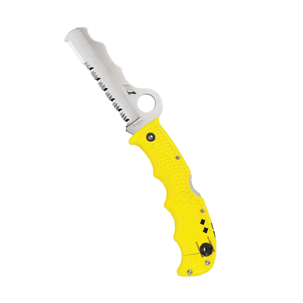 Spyderco Assist Salt Knife with 3.68" H-1 Corrosion-Resistant Stainless Steel Blade and Lightweight Yellow FRN Handle - SpyderEdge - C79PSYL
