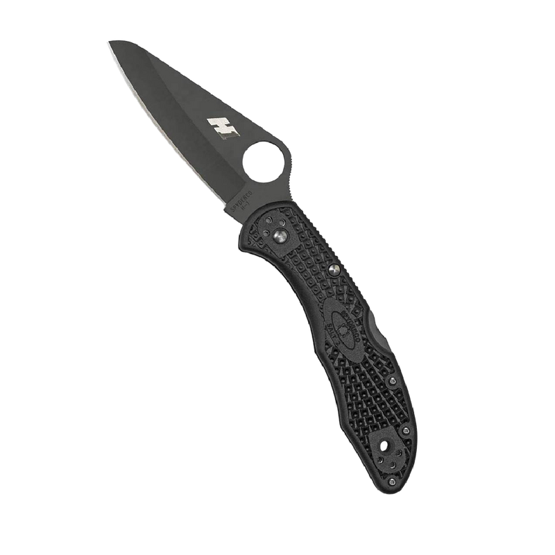 Spyderco Salt 2 Lightweight Knife with 3" H-1 Ultra-Corrosion Resistant Steel Blade and Black FRN Handle - PlainEdge - C88PBBK2