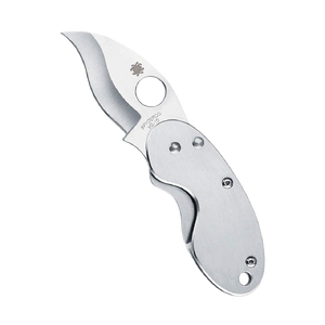 Spyderco Cricket Signature Knife with 3.88" Reverse S VG-10 Steel Blade and Stainless Steel Handle - PlainEdge - C29P