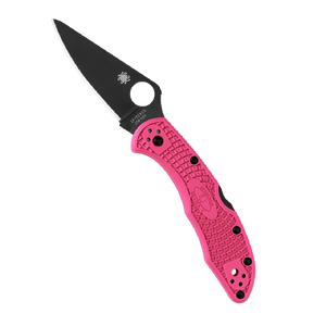 Spyderco Delica 4 Lightweight Knife with CPM S30V Premium Black Steel Blade and Brilliant Pink FRN Handle - PlainEdge - C11FPPNS30V