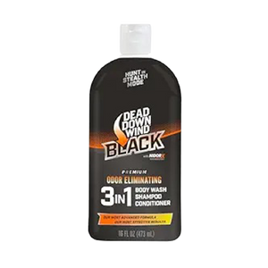 DEAD DOWN WIND BLACK Premium 3-in-1 Body Wash, Shampoo, & Conditioner Hunting Scent Eliminators (16 oz)