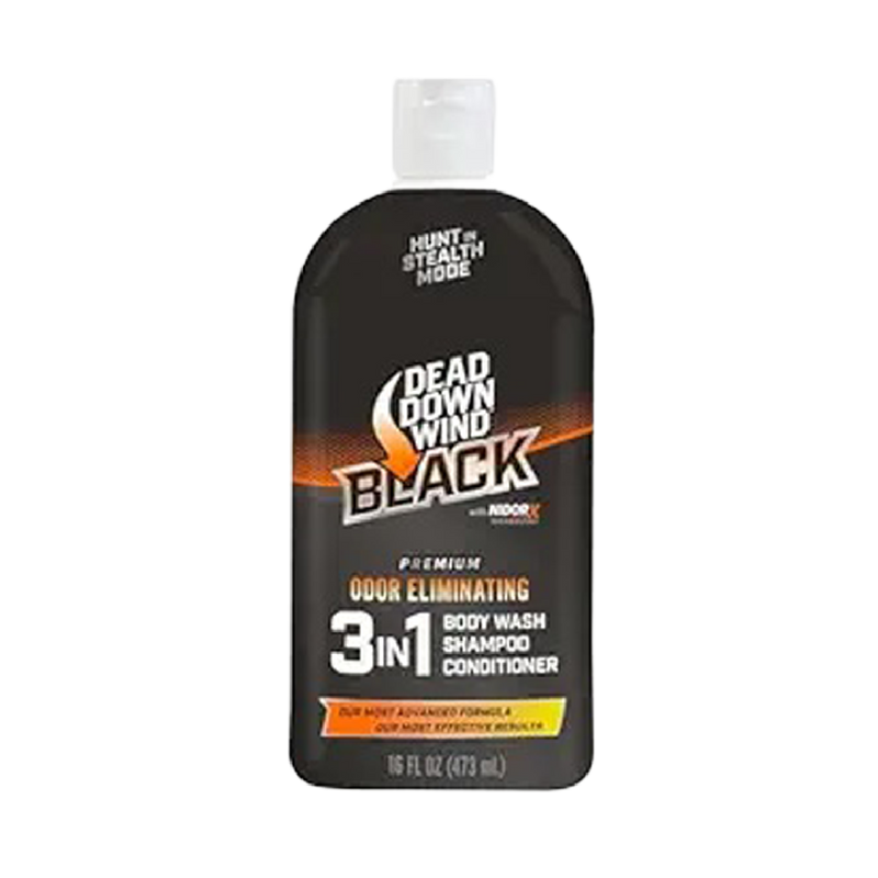 DEAD DOWN WIND BLACK Premium 3-in-1 Body Wash, Shampoo, & Conditioner Hunting Scent Eliminators (16 oz)