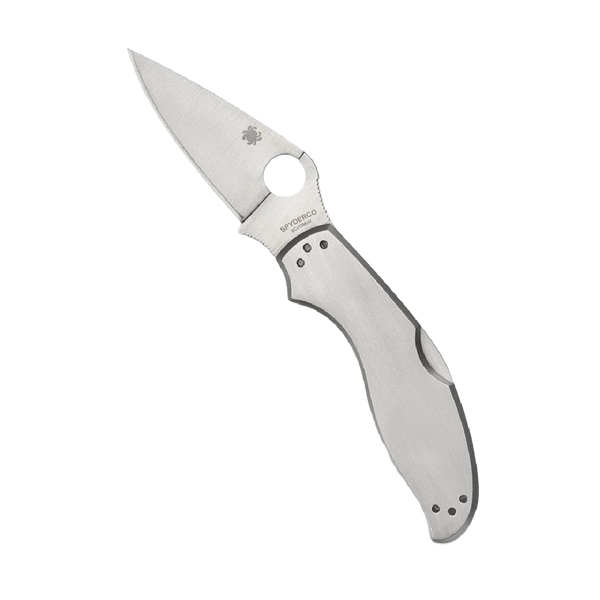 Spyderco UpTern Folding Pocket Knife with 2" 8Cr13MoV Steel Blade and Stainless Steel Handle  - PlainEdge - C261P