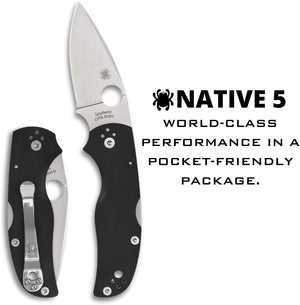 C41GP5 - SPYDERCO Native 5 G-10 Black Handles Plain