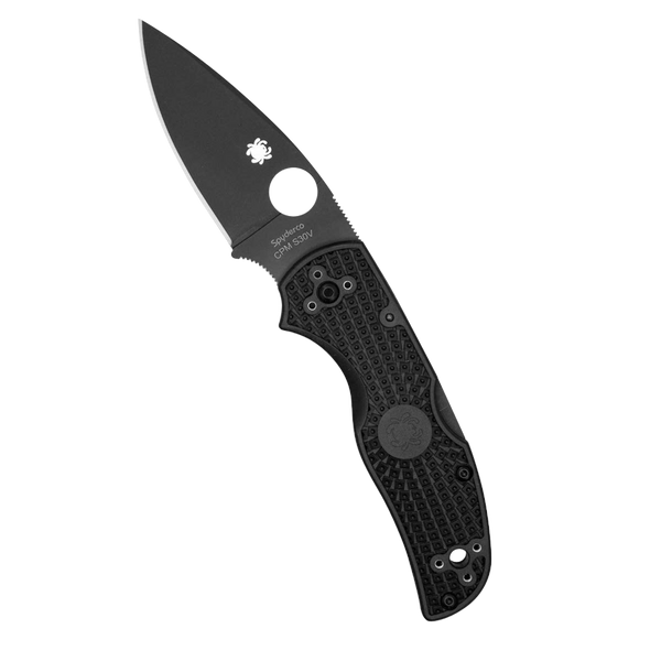 Spyderco Native 5 Signature Knife with 2.95" CPM S30V Black Steel Blade and Black FRN Handle - PlainEdge - C41PBBK5