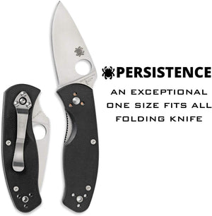 Spyderco Persistence Value Knife with 2.77" Stainless Steel Blade and Durable Black G-10 Handle - PlainEdge - C136GP