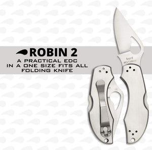 Spyderco Robin 2 Folding Pocket Knife with 2.4" 8Cr13MoV Steel Blade and Stainless Steel Handle - PlainEdge - BY10P2